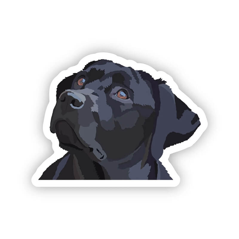 Happy Sploot Designs Vinyl Sticker - Black Labrador Retriever