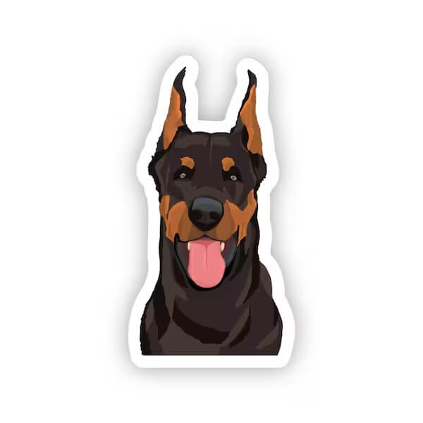 Happy Sploot Designs Vinyl Sticker - Doberman Pinscher