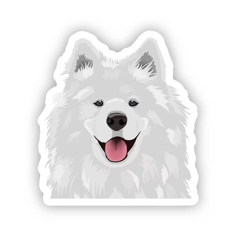 Happy Sploot Designs Vinyl Sticker - Samoyed