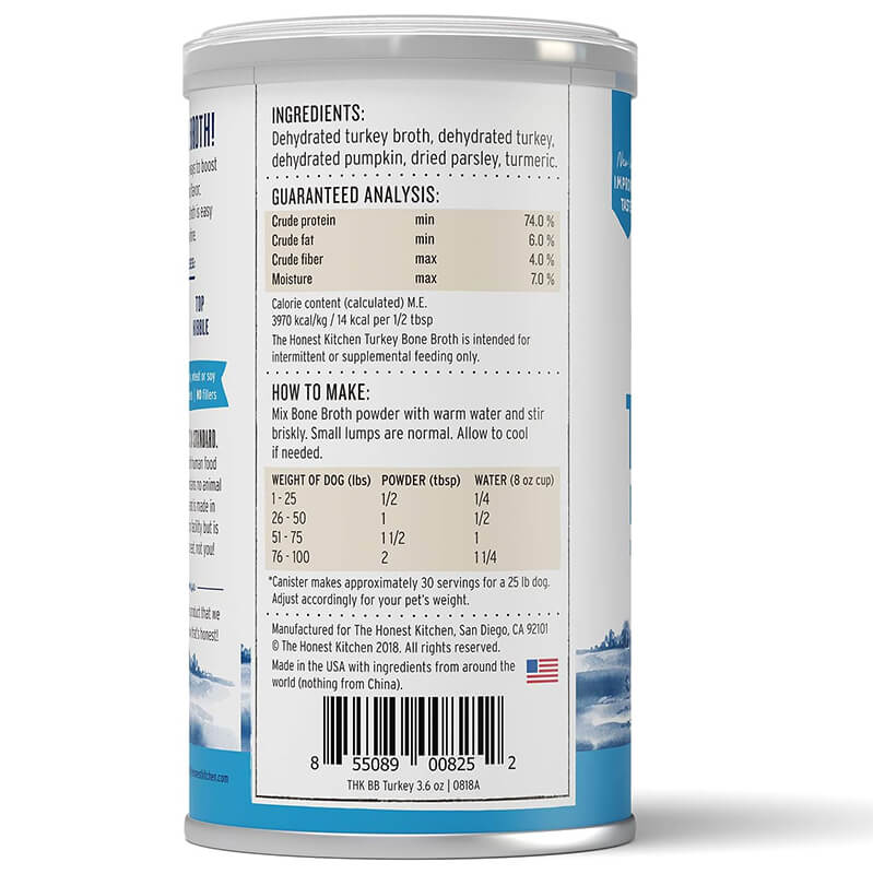 Honest Kitchen Instant Bone Broth Turkey