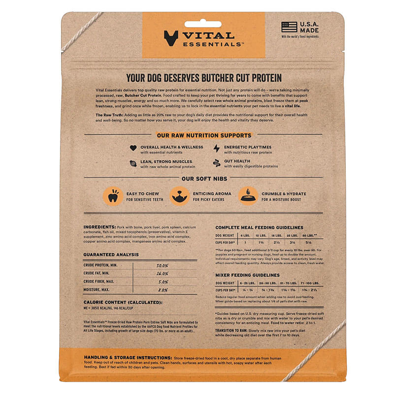 Vital Essentials Freeze-Dried Soft Nibs Pork