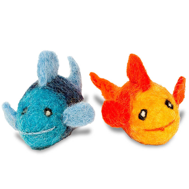 Karma Cat Fish Wool Cat Toy 2-Pack