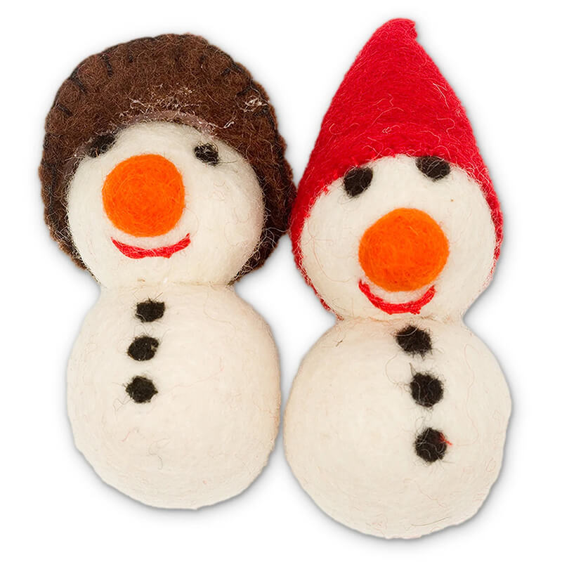 Karma Cat Holiday Wool Snowman 2-Pack