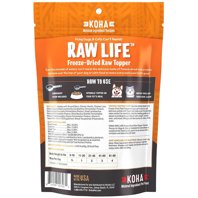 Koha Freeze-Dried Raw Chicken Topper