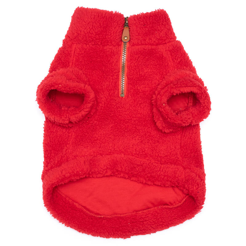 The Worthy Dog Quarter Zip Pullover Fleece Red