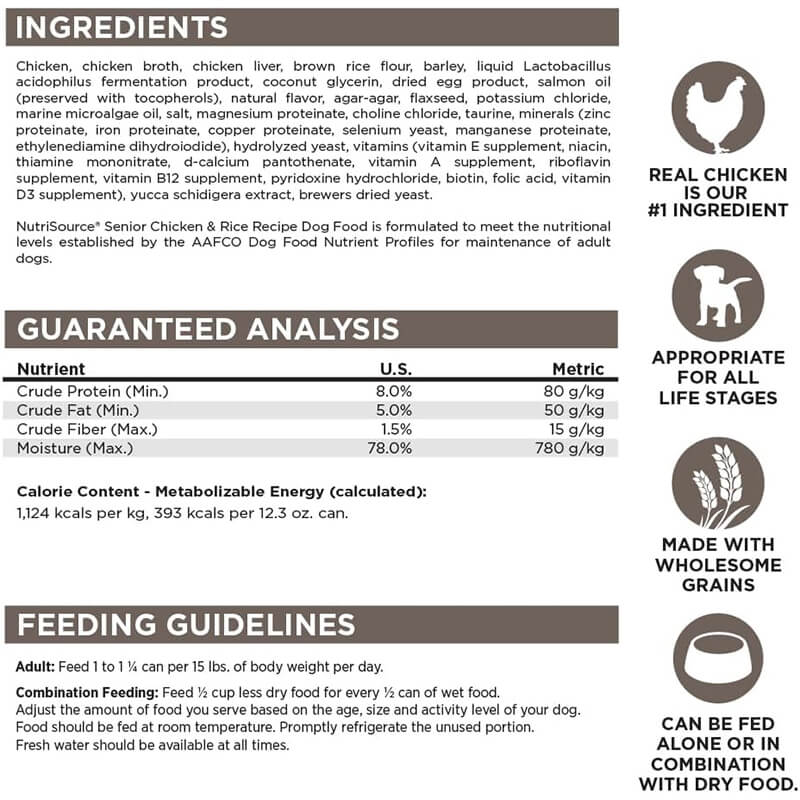 Nutrisource Senior Chicken & Rice Recipe