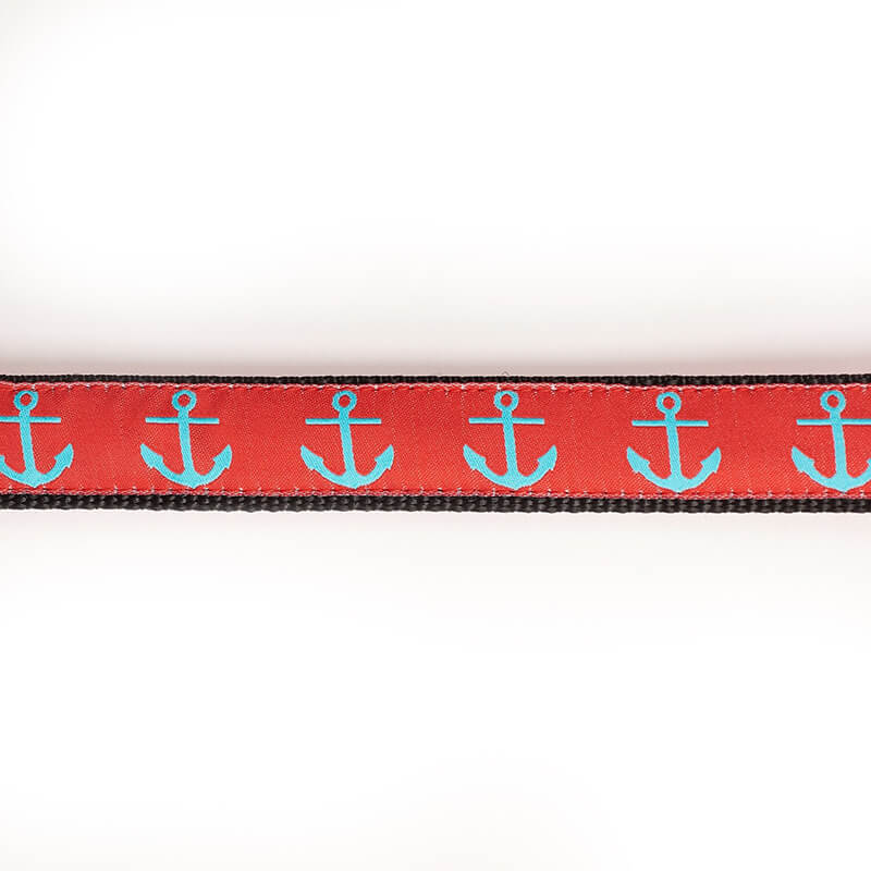 Mackenzie Collar Blue Anchors on Red