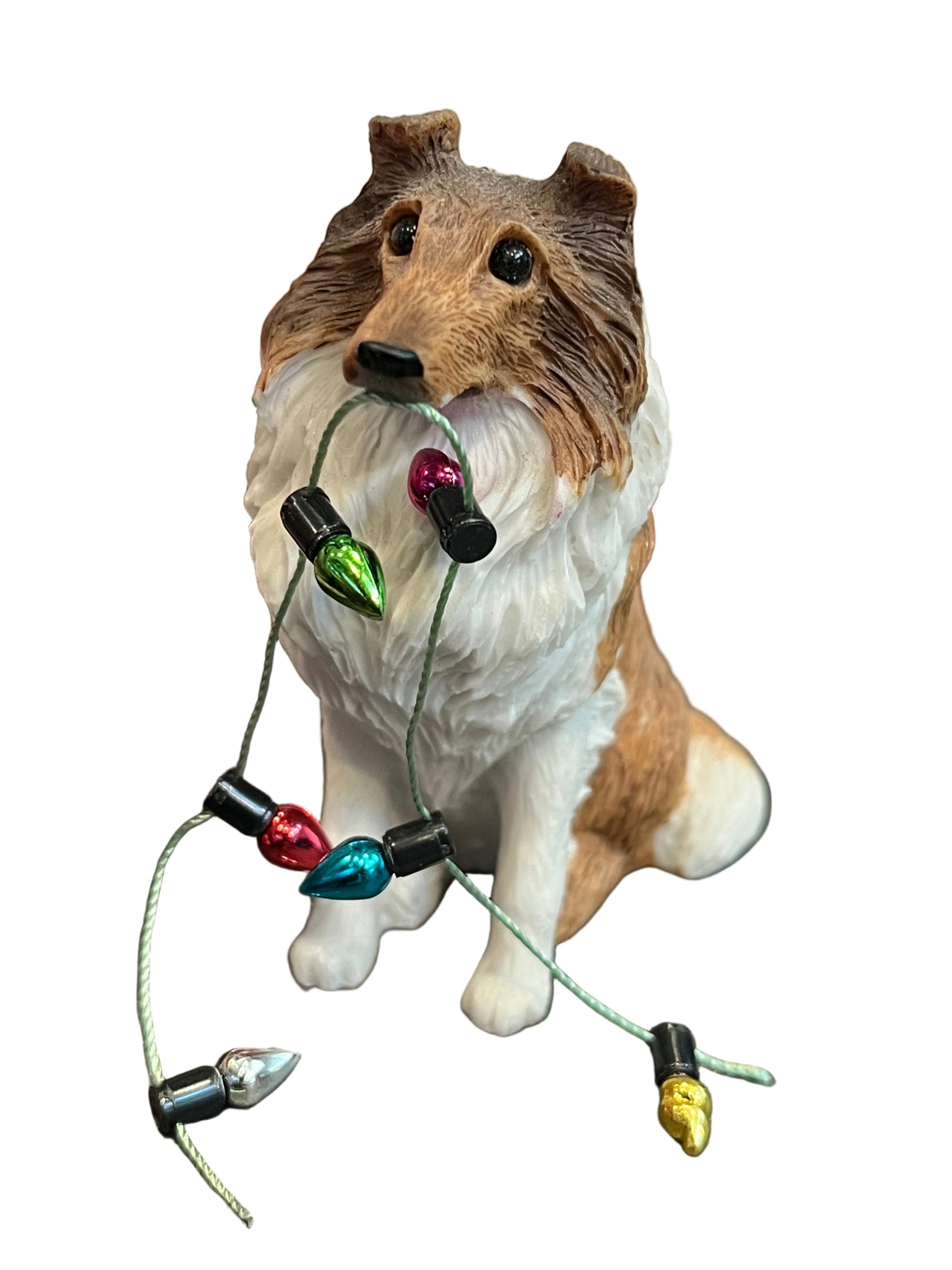 Sandicast Dog Ornament - Collie, Sable & White