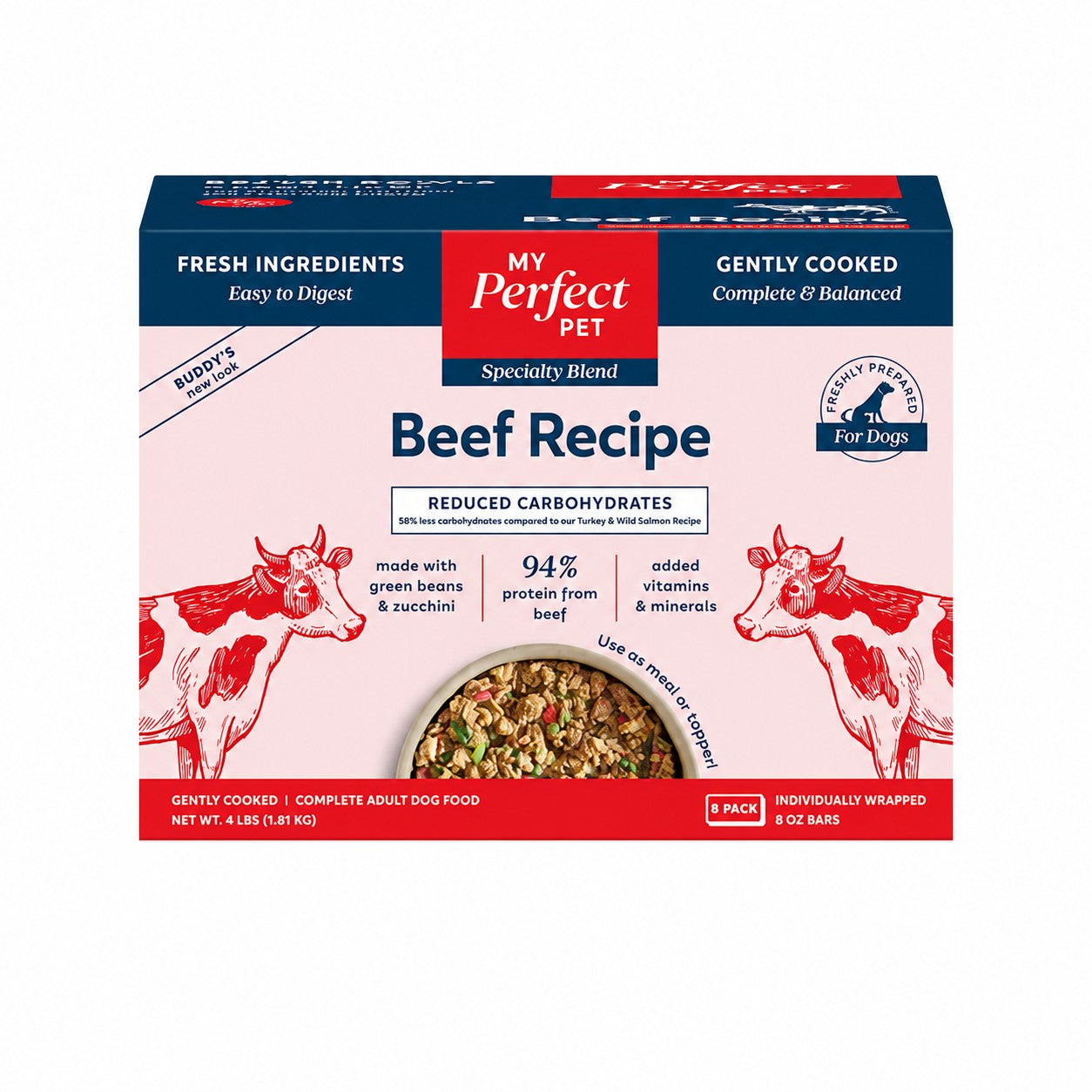My Perfect Pet Gently Cooked Beef Recipe – Reduced Carbohydrates, 4 lbs