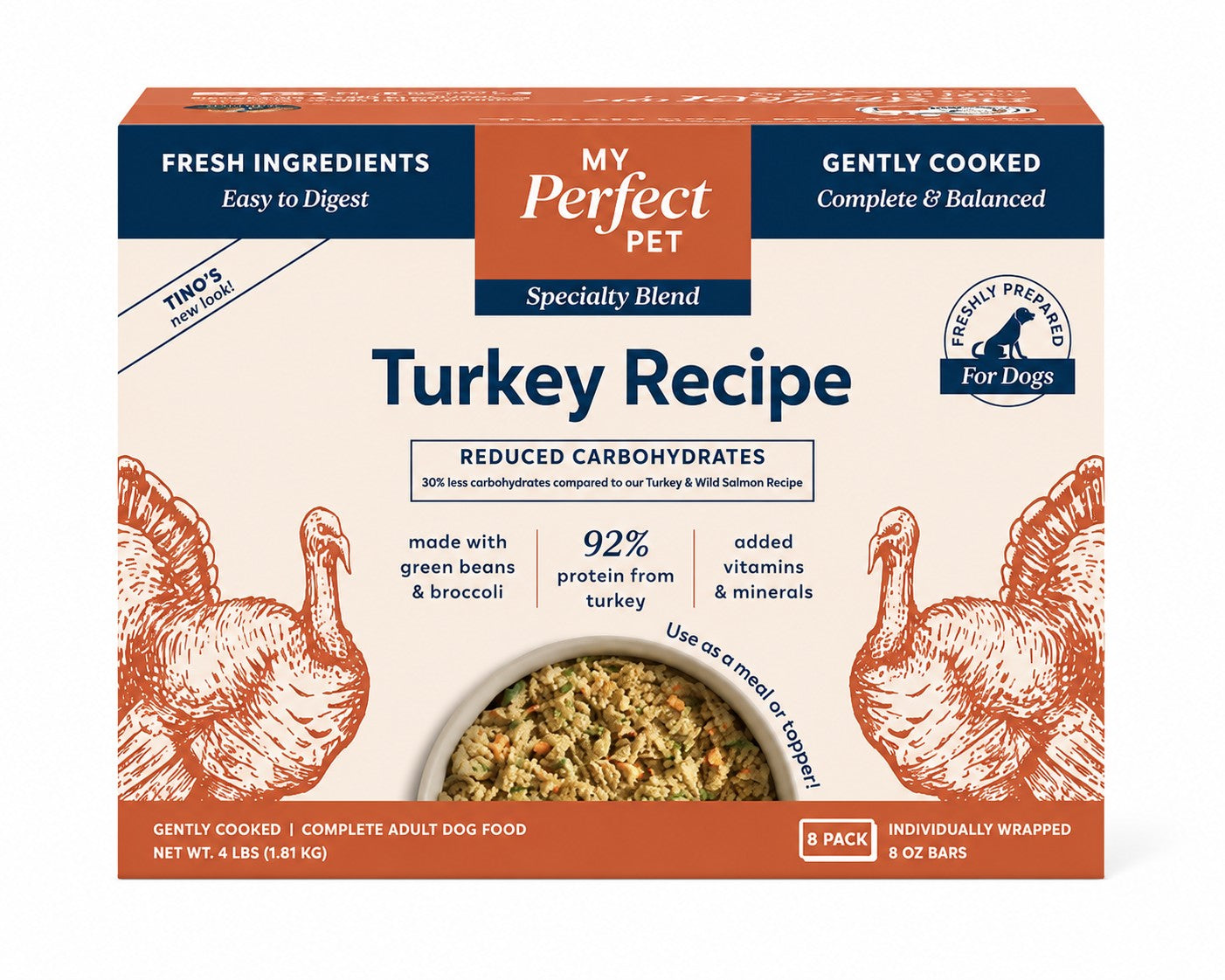My Perfect Pet Gently Cooked Turkey Recipe – Reduced Carbohydrates, 4 lbs