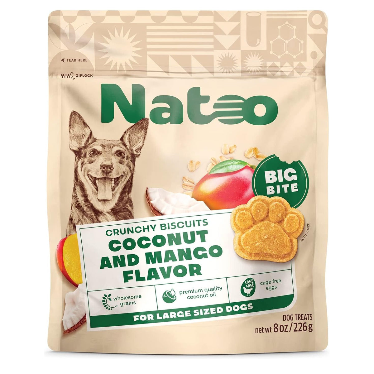 Natoo Crunchy Biscuits Coconut & Mango BIG Bites