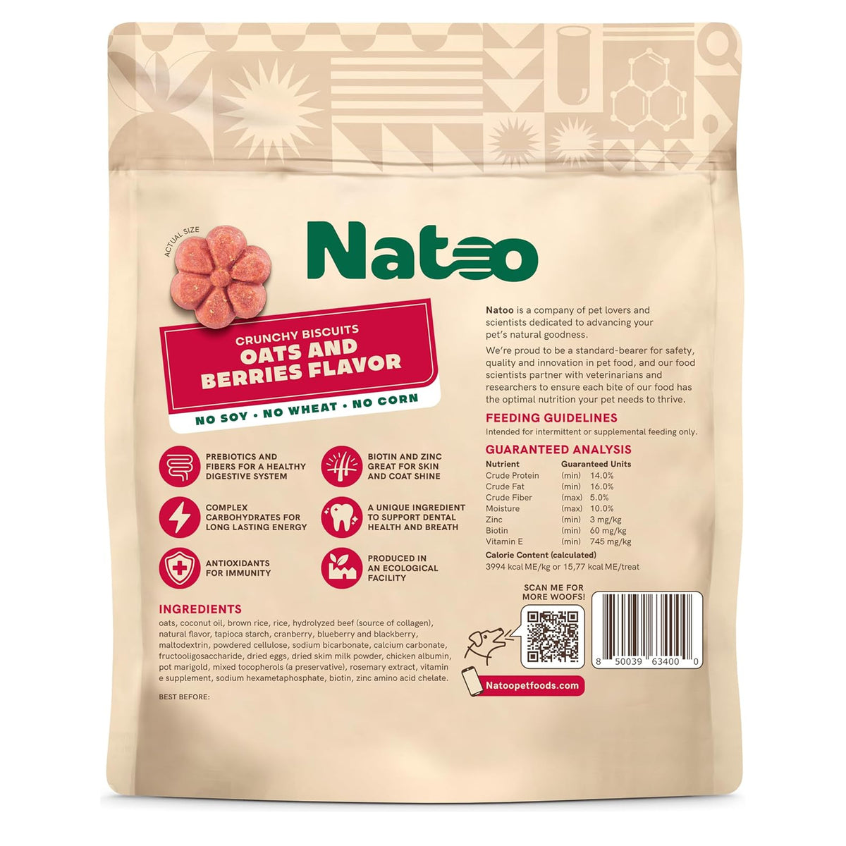 Natoo Crunchy Biscuits Oats & Berries