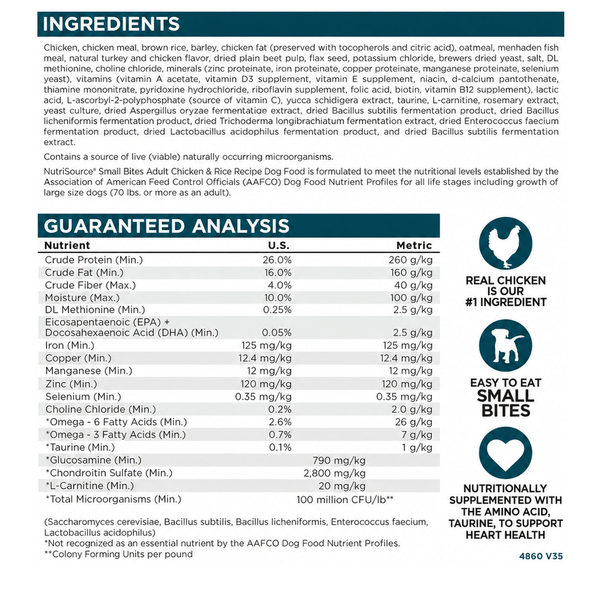 NutriSource Adult Chicken & Rice Small Bites