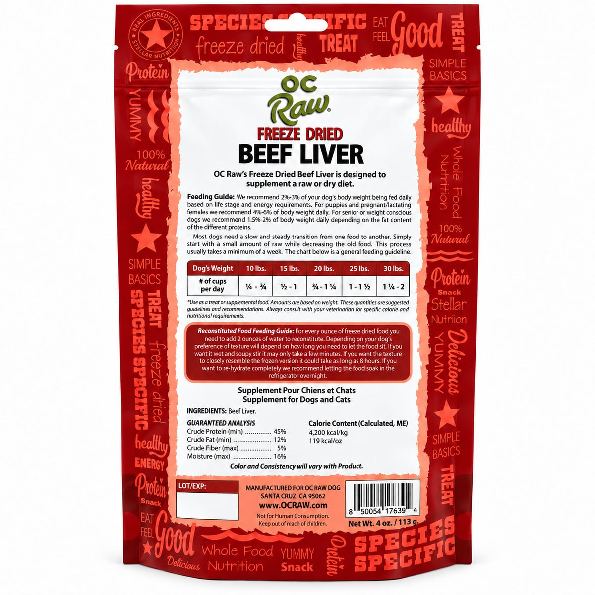 OC Raw Freeze-Dried Beef Liver