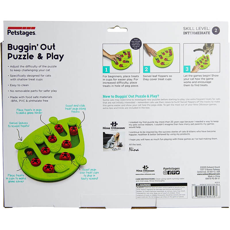 Petstages Buggin' Out Puzzle & Play Cat Treat Game