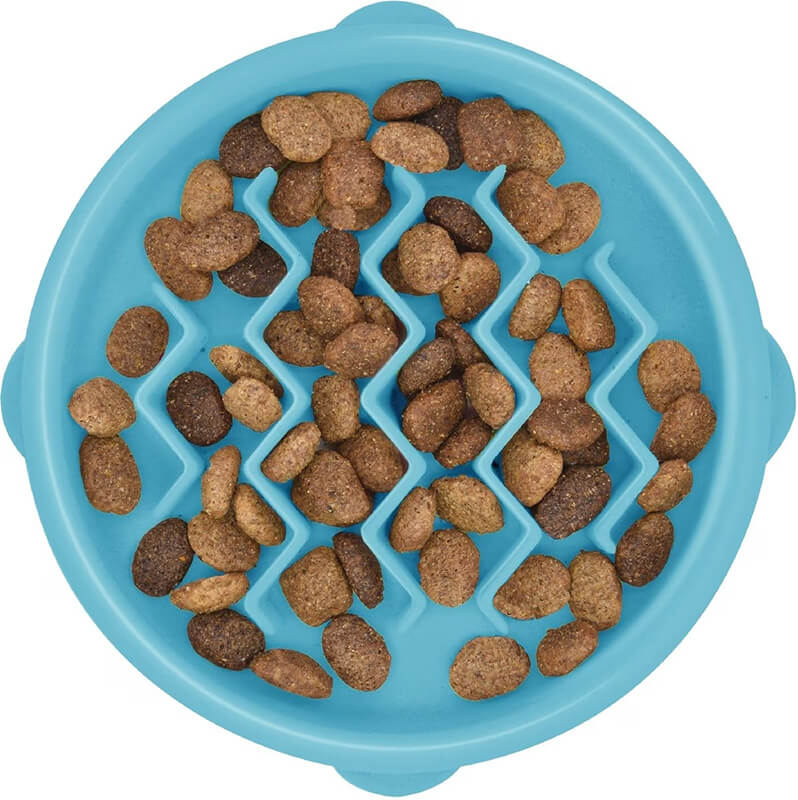 Petstages Kitty Slow Feeder Bowl Blue