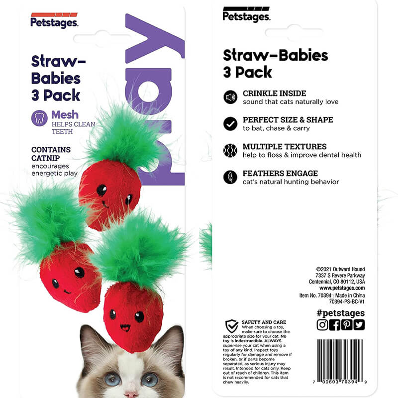 Catstages Straw-Babies Dental Catnip Toy