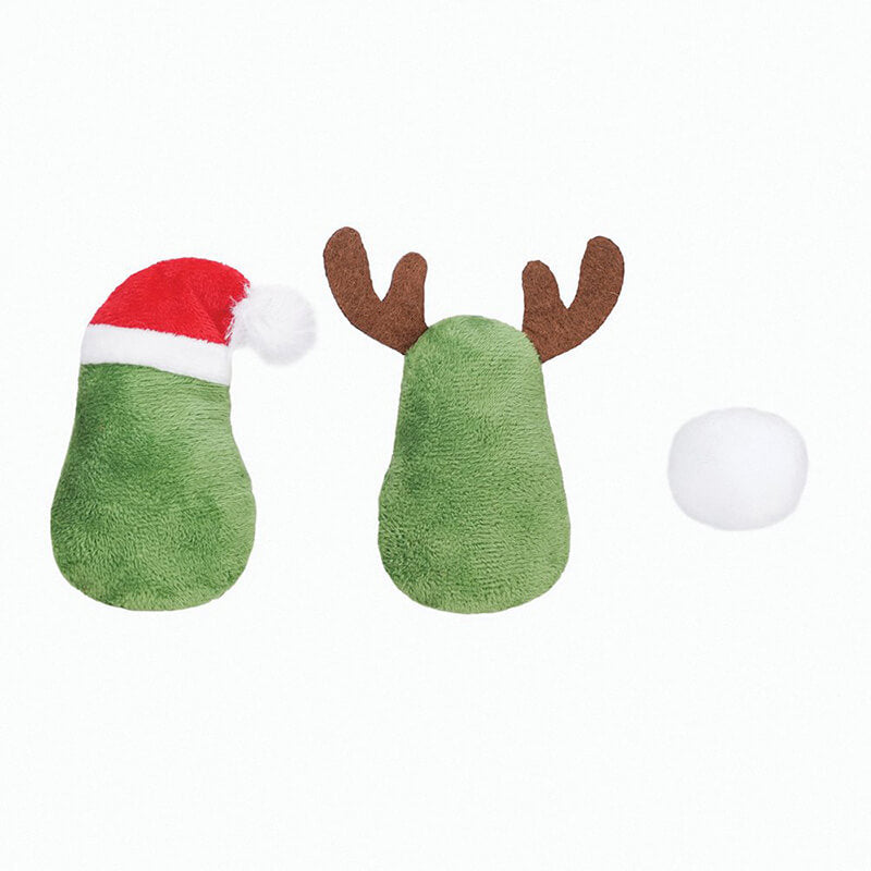 HugSmart Holiday Feline Avocado Christmas Toy Set