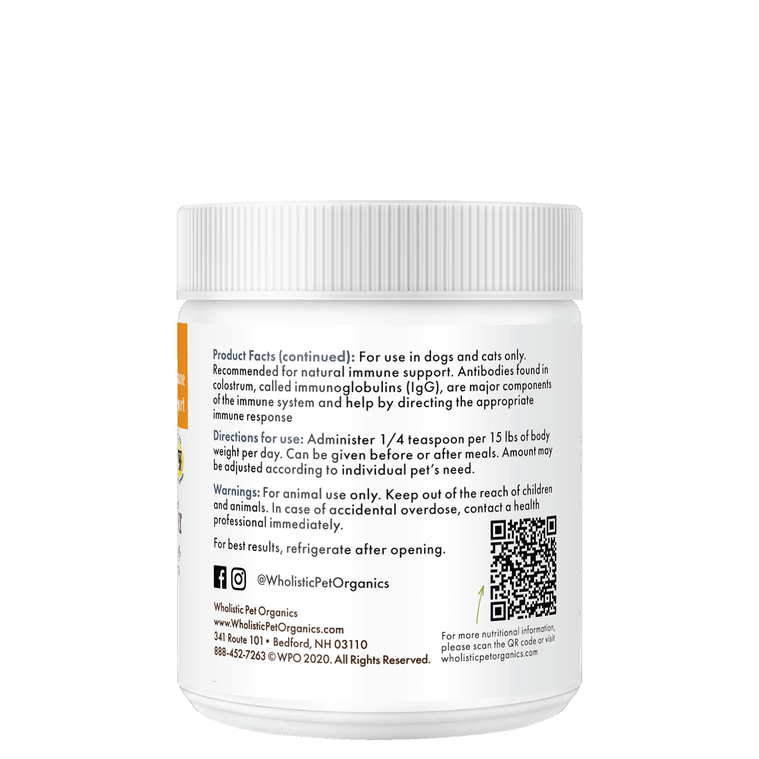 Wholistic Pet Organics Pure Colostrum