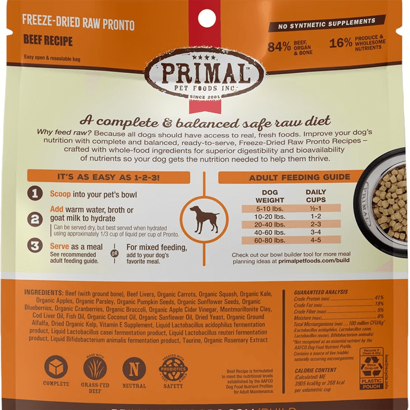 Primal Freeze Dried Pronto Beef