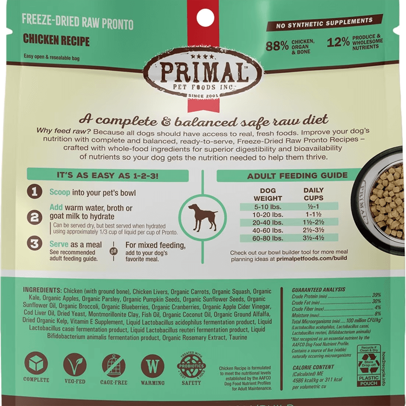 Primal Freeze Dried Pronto Chicken