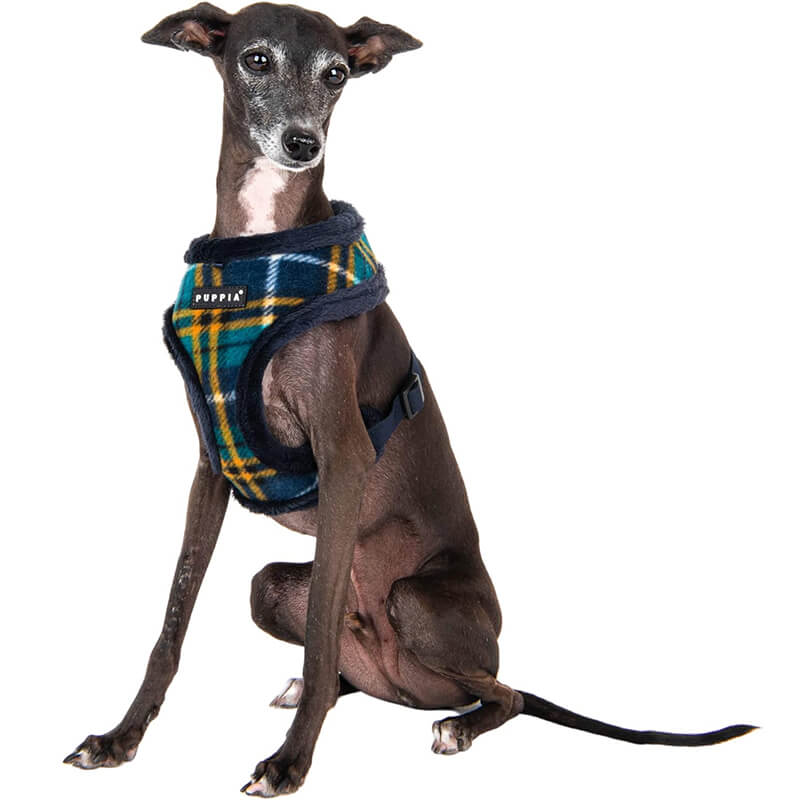 Puppia Over-The-Head Adjustable Harness Norman Plaid Navy