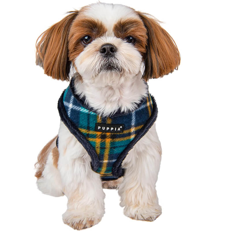 Puppia Over-The-Head Adjustable Harness Norman Plaid Navy