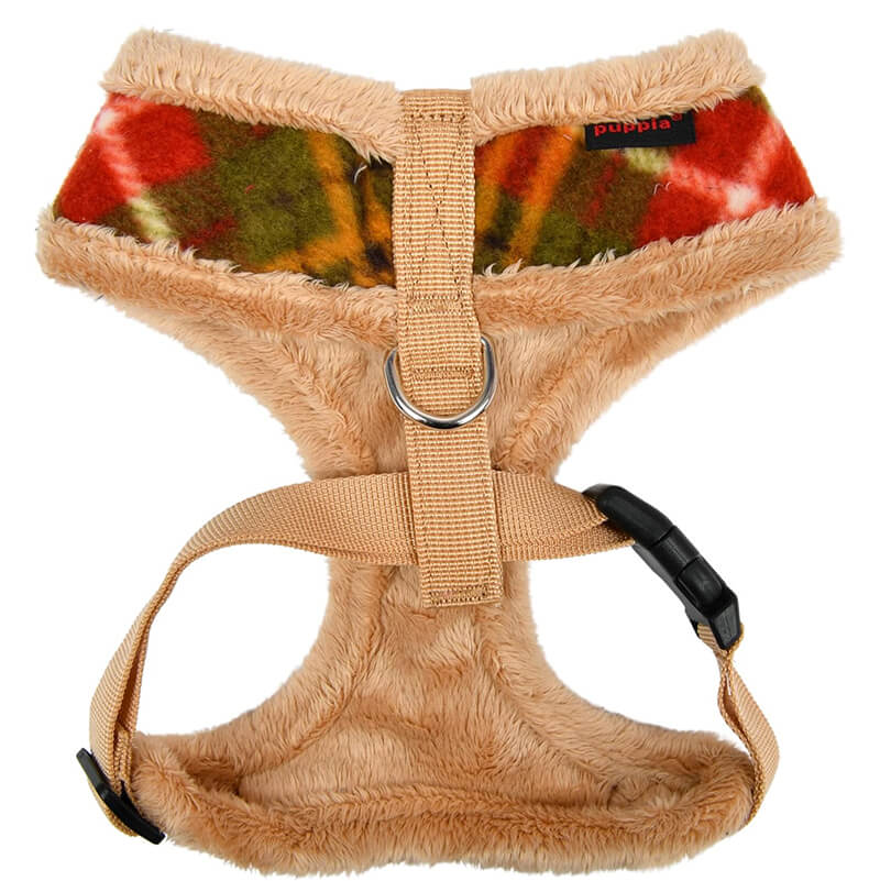 Puppia Over-The-Head Adjustable Harness Norman Plaid Beige