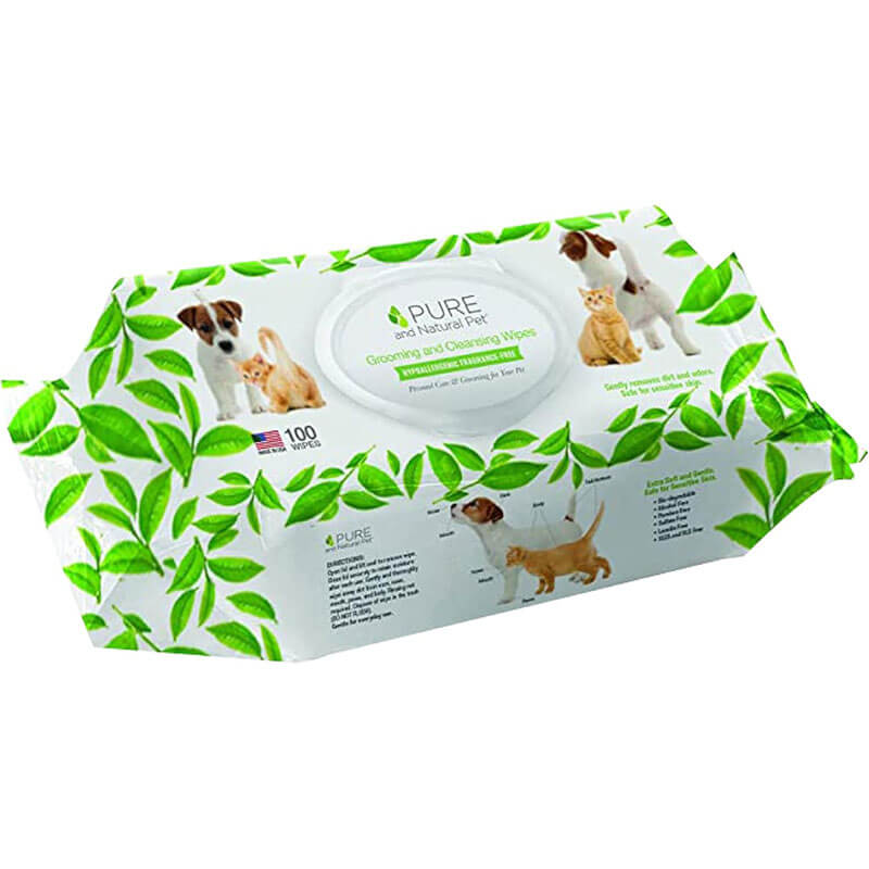 Pure and Natural Pet Unscented Grooming Wipes