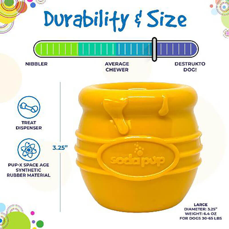 SodaPup Honey Pot Rubber Treat Dispenser XL