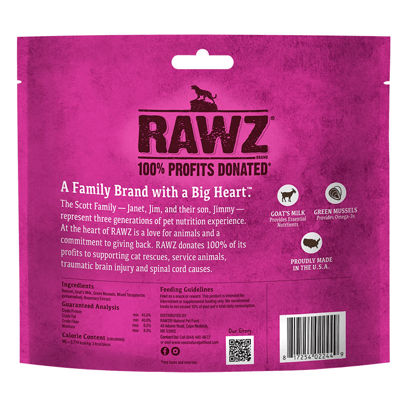 Rawz Freeze-Dried Venison & Goat Milk Treat