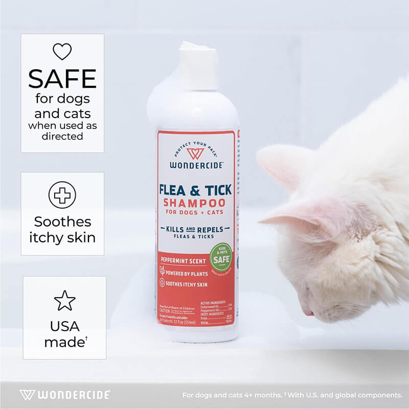 Wondercide Peppermint Flea & Tick Shampoo for Cats & Dogs