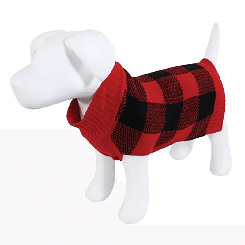 The Worthy Dog Turtleneck Sweater Black/Red Buffalo