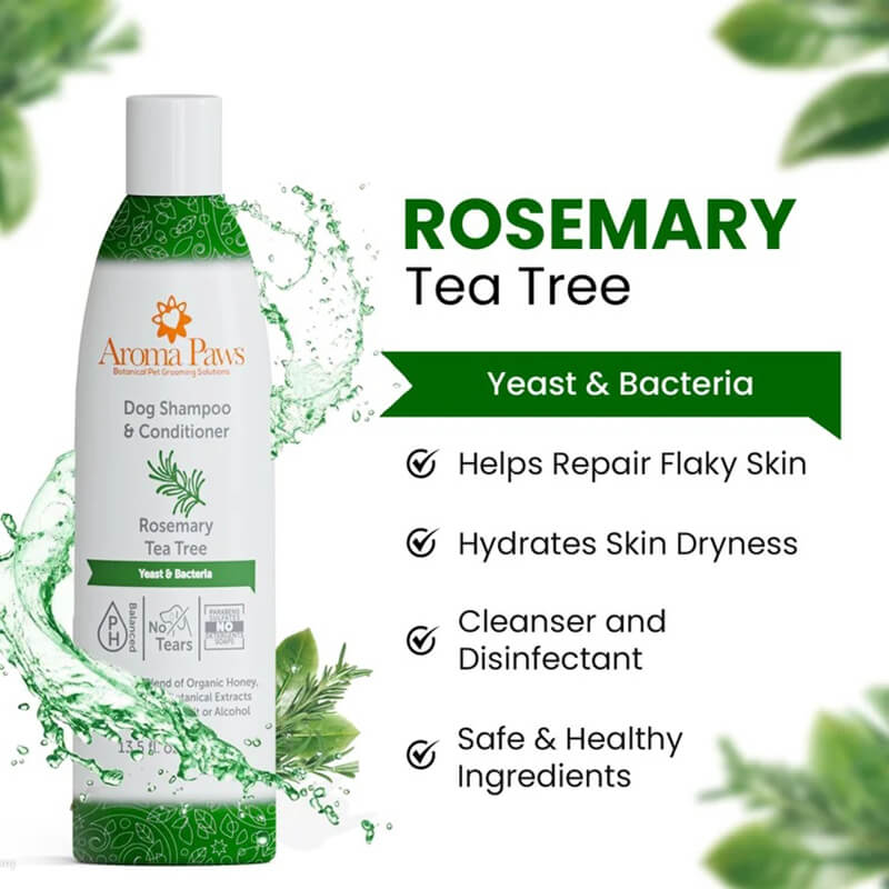 Aroma Paws Rosemary Tea Tree Shampoo - Yeast & Bacteria Formula