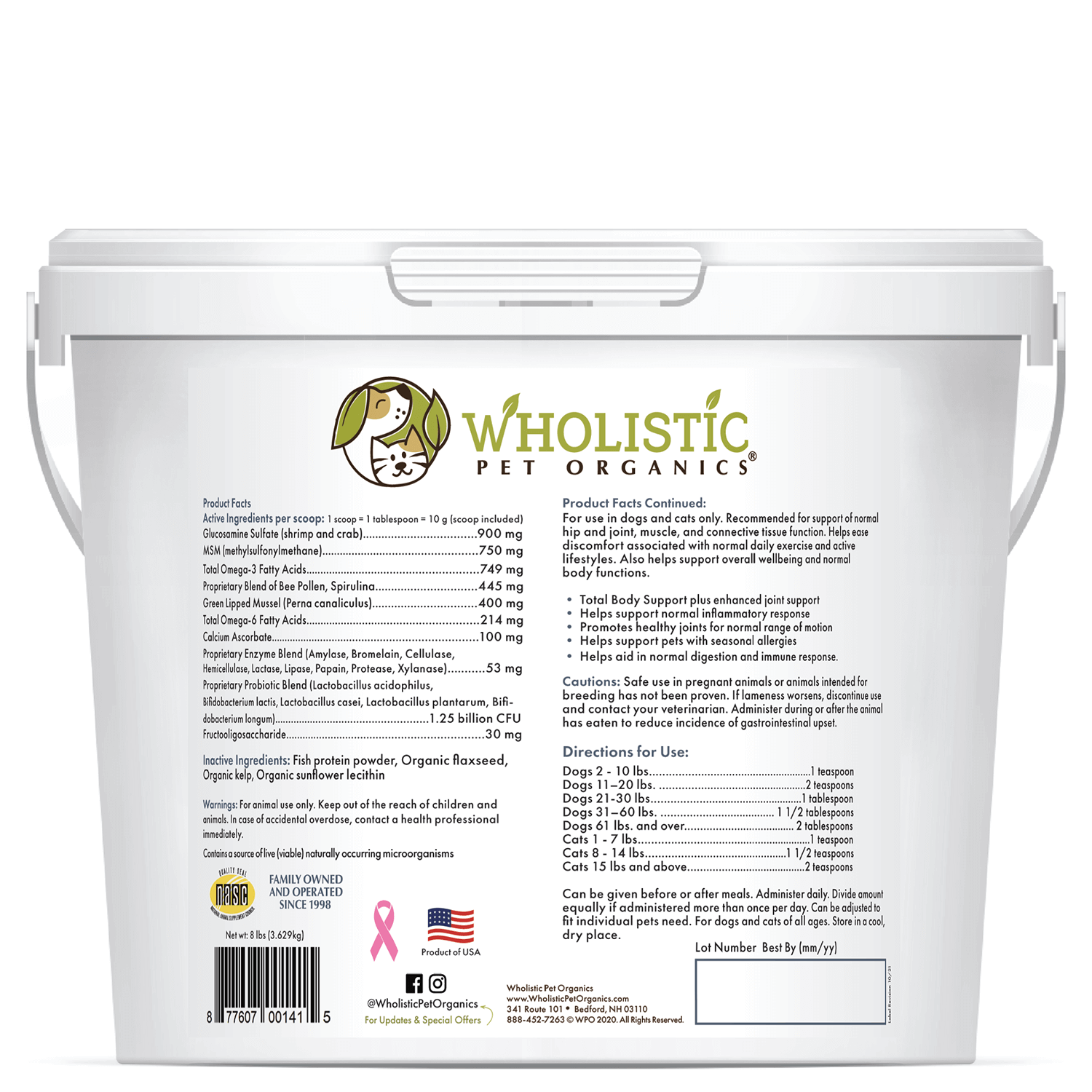 Wholistic Pet Organics Joint Mobility GLM
