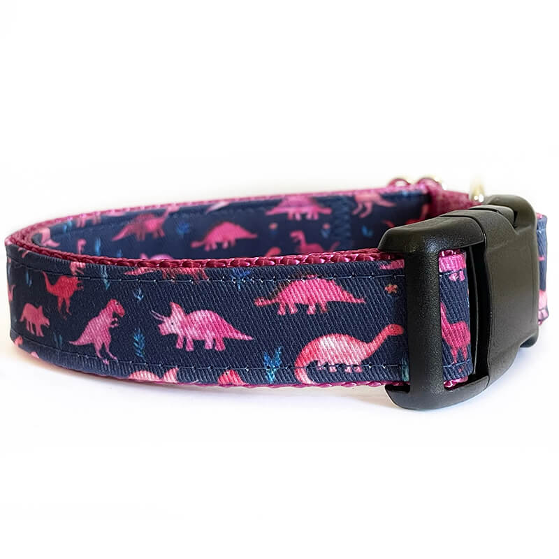 Sew Fetch Collar Rose Pink Dinosaur
