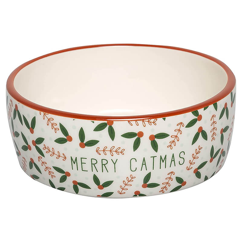 Pearhead "Merry Catmas" Cat Holiday Bowl