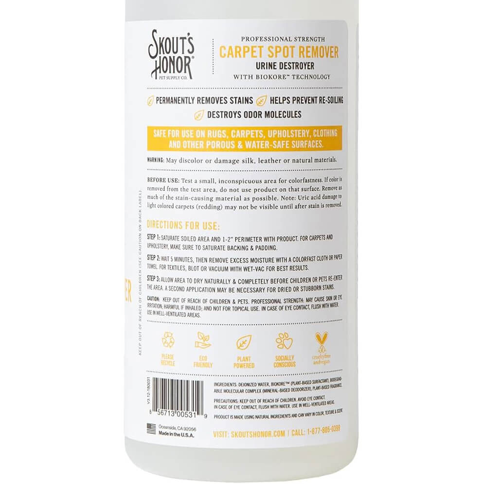 Skout's Honor Urine Destroyer Carpet Spot Remover
