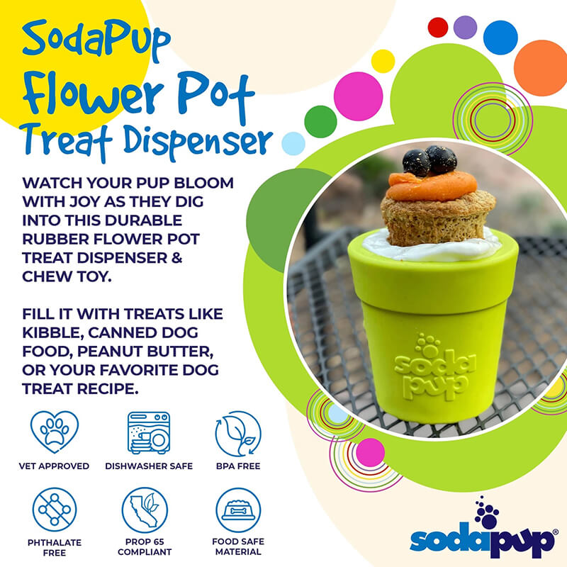 SodaPup Flower Pot Rubber Treat Dispenser