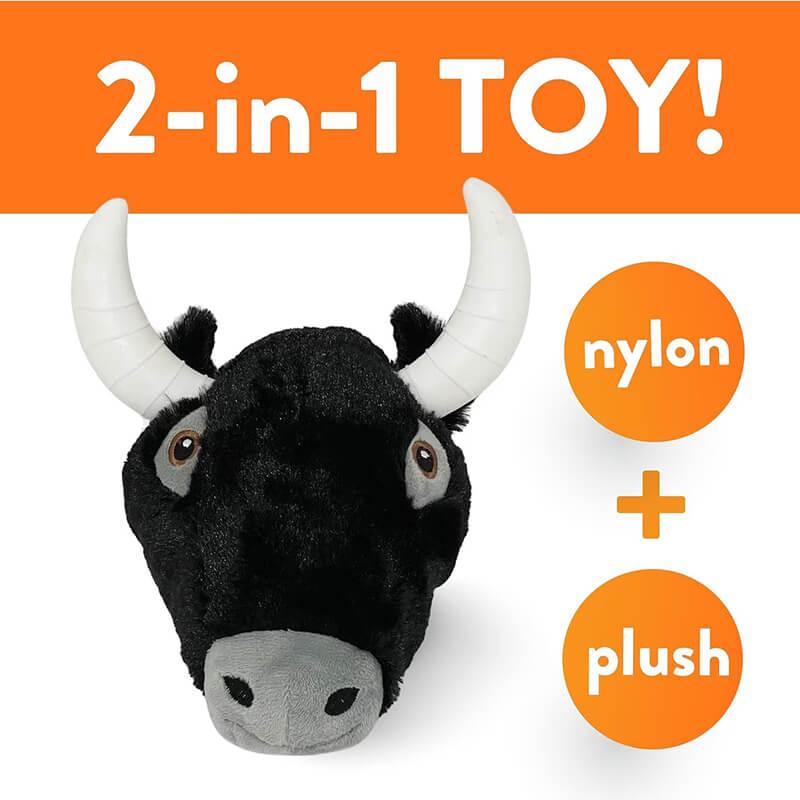 Spunky Pup Knuckleheads Plush Chew Toy Bull