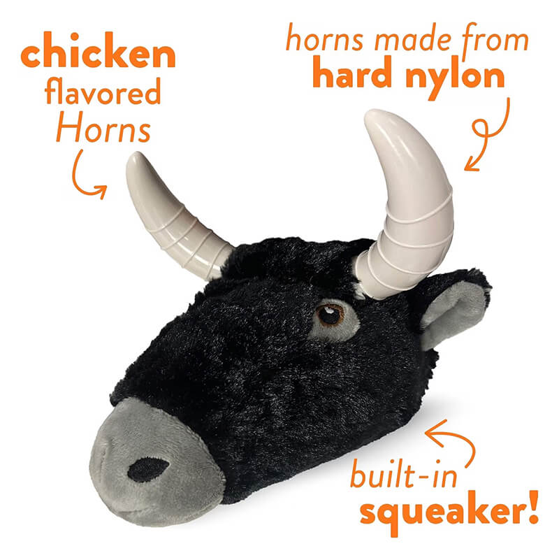 Spunky Pup Knuckleheads Plush Chew Toy Bull