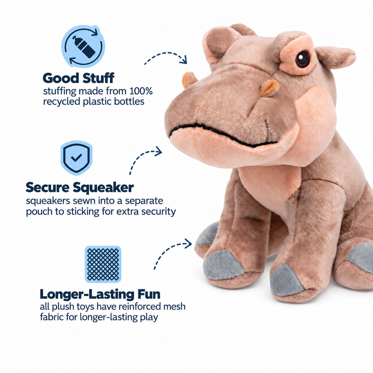 Tall Tails Hippo Plush