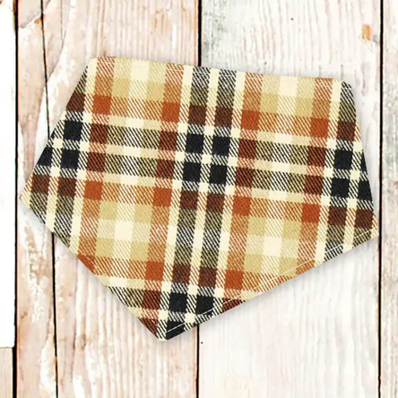 Bibby Bubby Flannel Bandana - Orange Navy Plaid