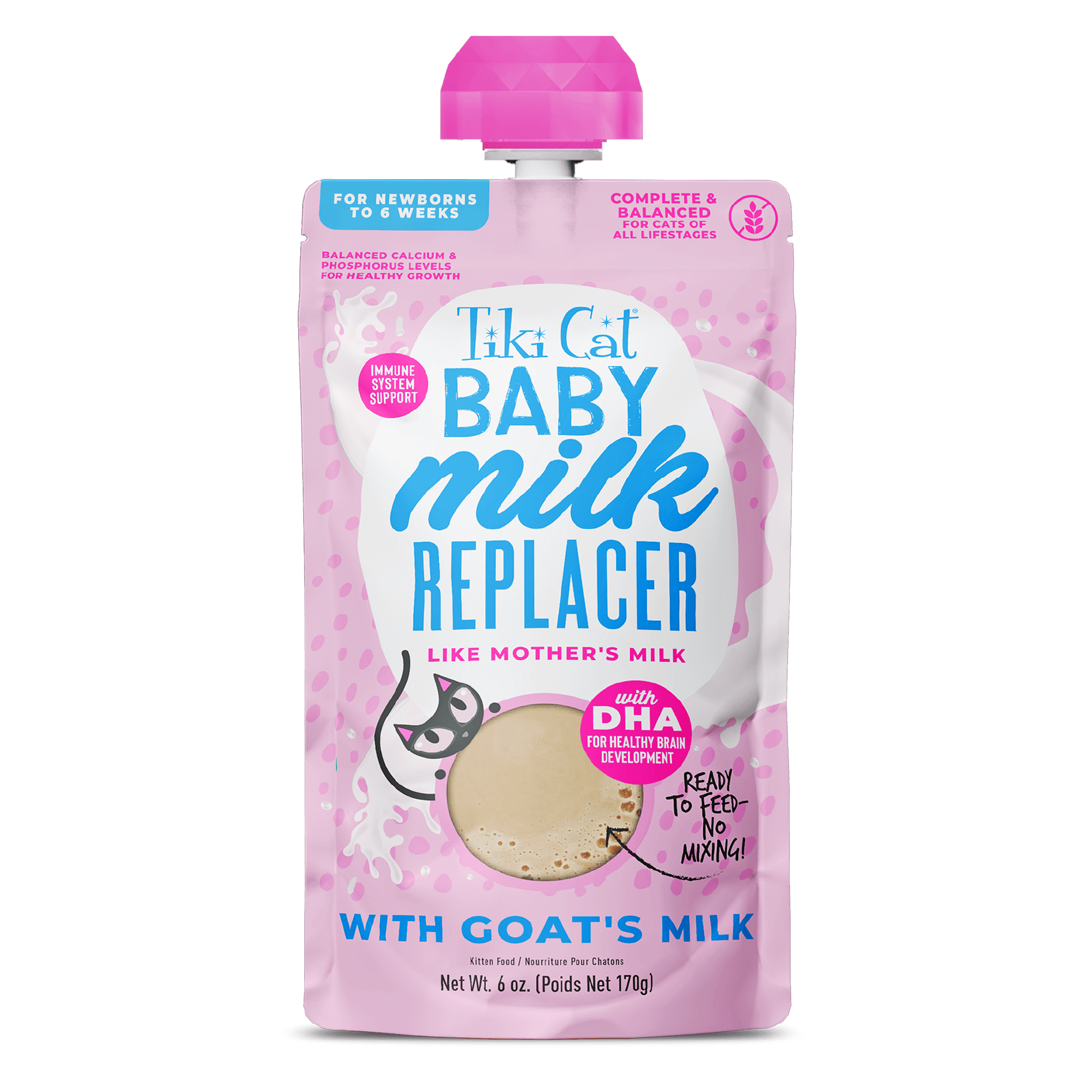 Tiki Cat Baby Milk Replacer with Goat's Milk 6 oz Pouch