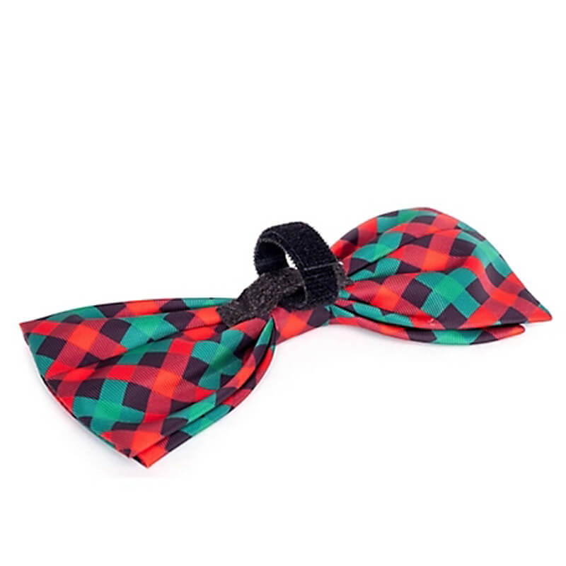 The Worthy Dog Bow Tie Multicolored Holiday Check