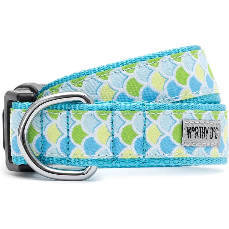 The Worthy Dog Collar Blue Mermaid