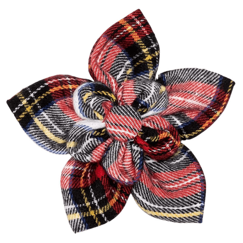 The Worthy Dog Flower Red Stewart Tartan Plaid