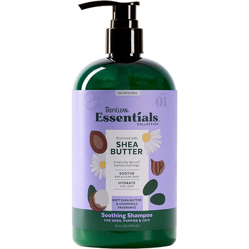 Tropiclean Essentials Soothing Shea Butter Shampoo for Dogs and Cats