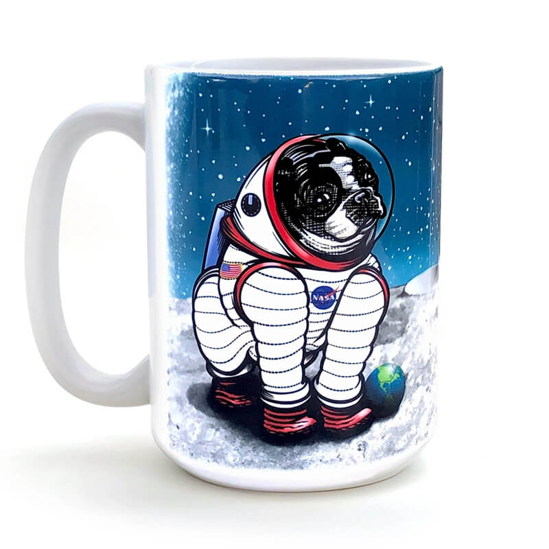 Two Little Fruits Space Dog Coffee Mug