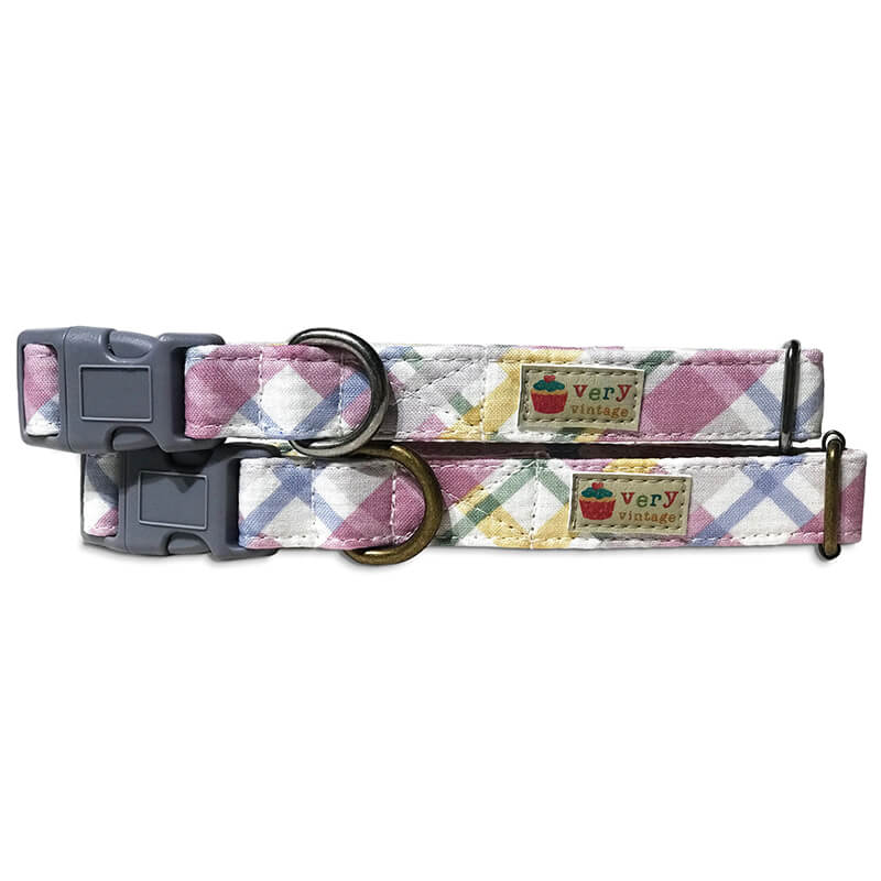 Very Vintage Organic Cotton Collar Orchid Rain Spring Plaid